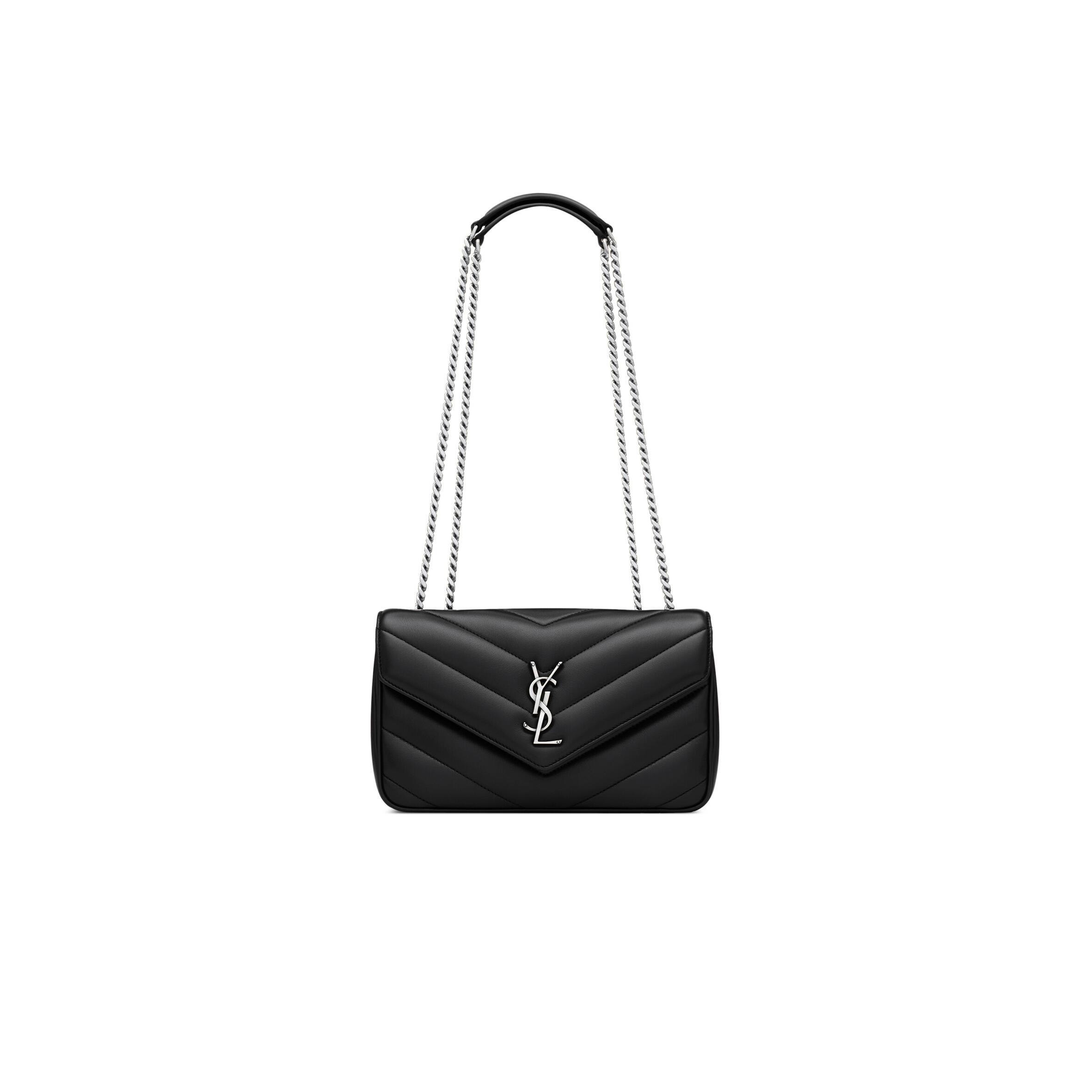 YSL LOULOU SMALL IN MATELASSÉ LAMBSKIN 801437AAE4Y1000 (24*14*6cm)